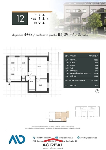 BD Prazakova půdorys