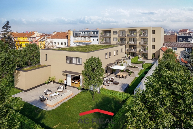 Prodej mezonetového bytu 4+kk, 119,3 m² se zahradou - Brno (1.8)